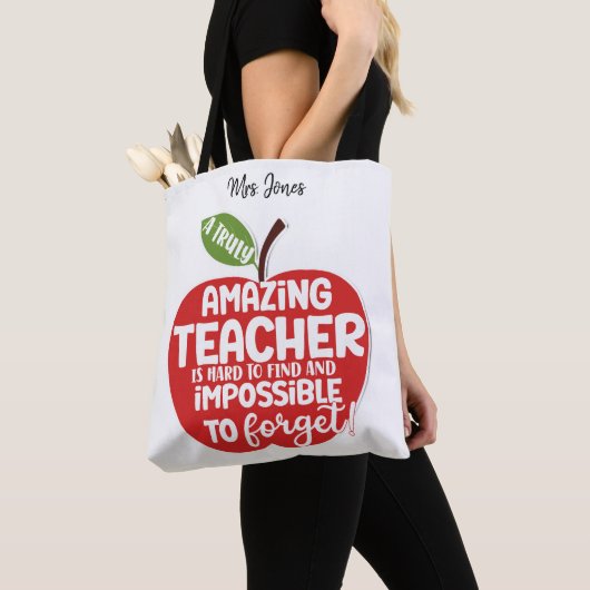 Red apple Big heart to shape little minds teacher Tote Bag (Dichtbij)