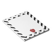 Red Apple Black Chevron Teacher Notitieblok (Schuin)