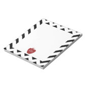 Red Apple Black Chevron Teacher Notitieblok (Linkerzijde)