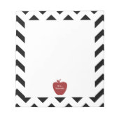 Red Apple Black Chevron Teacher Notitieblok (Voorkant)