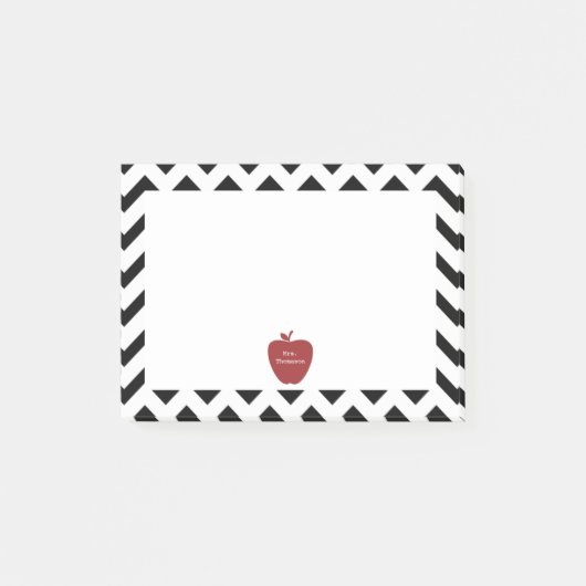 Red Apple Black Chevron Teacher Post-it® notes (Voorkant)