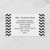 Red Apple Black Chevron Teacher Visitekaartje (Achterkant)