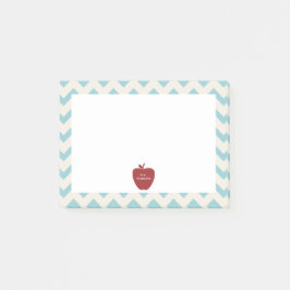 Red Apple Blue Chevron Teacher Post-it® notes