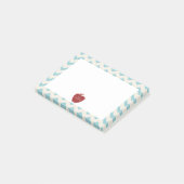 Red Apple Blue Chevron Teacher Post-it® notes (Schuin)