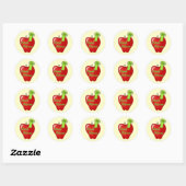 Red Apple Book Worm T-shirts en geschenken Ronde Sticker (Vel)