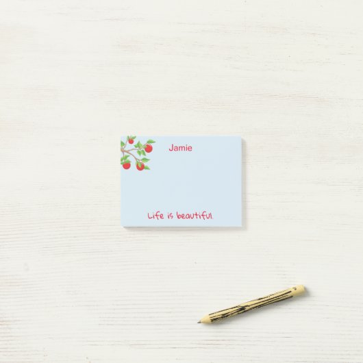 Red Apple Branches Het leven is mooi Post-it® Notes (Op bureau)
