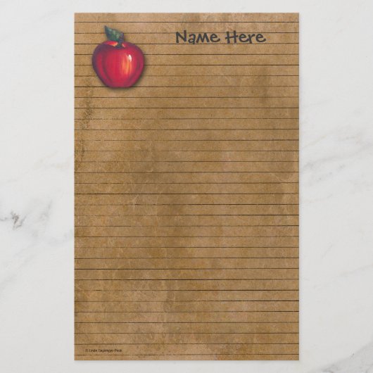 Red Apple Brown Briefpapier (Voorkant)