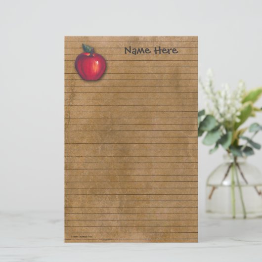 Red Apple Brown Briefpapier (Staand voorkant)