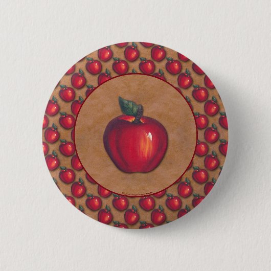 Red Apple Brown Ronde Button 5,7 Cm (Voorkant)
