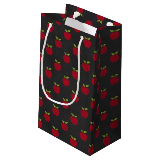 Red Apple Chalkboard Patroon Klein Cadeauzakje (Achterkant Gekanteld)