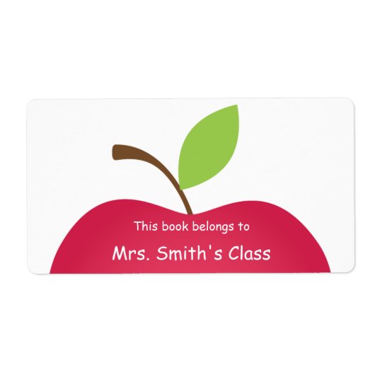 Red Apple Classroom Book Bord Etiket (Voorkant)