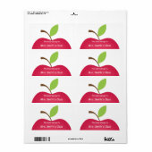 Red Apple Classroom Book Bord Etiket (Full Sheet)