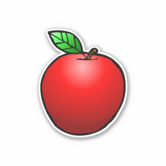 Red Apple Custom-Cut Vinyl Sticker (Voorkant)