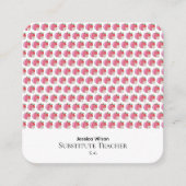 Red Apple Daisy Educator Small Square Contact Card Contactkaartje (Voorkant)