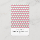 Red Apple Daisy Pattern Sub Vertical Business Card Visitekaartje (Voorkant)
