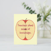 Red Apple-docenten Plant Seeds, Knowledge Briefkaa Briefkaart (Staand voorkant)
