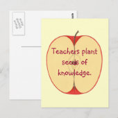 Red Apple-docenten Plant Seeds, Knowledge Briefkaa Briefkaart (Voorkant / Achterkant)