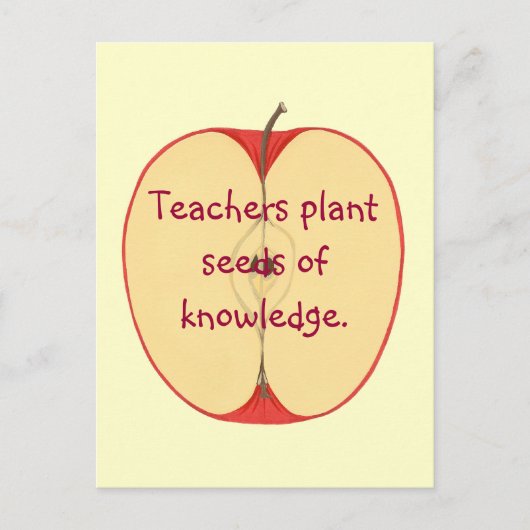Red Apple-docenten Plant Seeds, Knowledge Briefkaa Briefkaart (Voorkant)