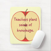 Red Apple-docenten Plant Seeds, Knowledge Mousepad Muismat (Met muis)