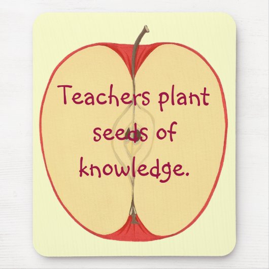 Red Apple-docenten Plant Seeds, Knowledge Mousepad Muismat (Voorkant)