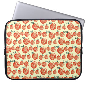Red Apple Doodle Patroon Laptop Sleeve