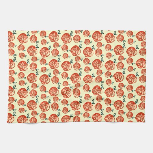 Red Apple Doodle Patroon Theedoek (Horizontaal)