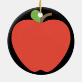 Red Apple Emoji Keramisch Ornament (Achterkant)