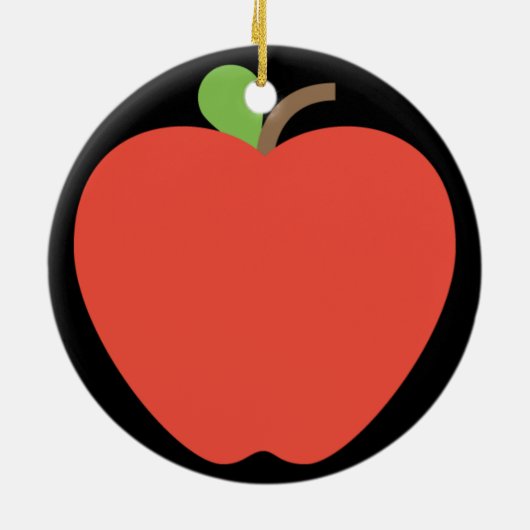Red Apple Emoji Keramisch Ornament (Achterkant)