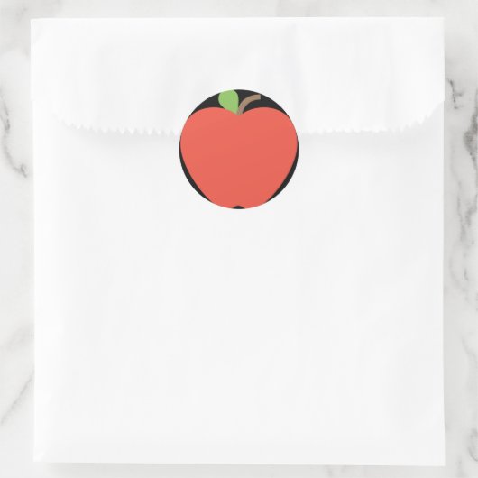 Red Apple Emoji Ronde Sticker (Tas)