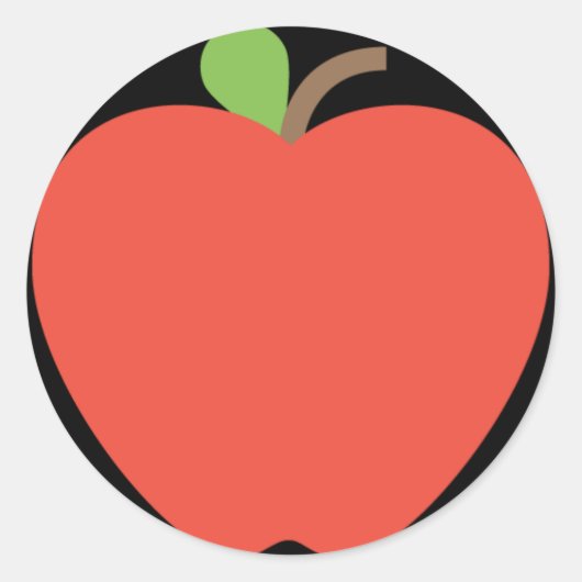 Red Apple Emoji Ronde Sticker (Voorkant)