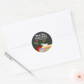 Red Apple en Chalk | Leerlingenwaardering Ronde Sticker (Envelop)