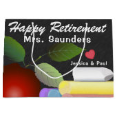 Red Apple en Chalk | Retirement leraar Groot Cadeauzakje (Voorkant)