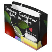 Red Apple en Chalk | Retirement leraar Groot Cadeauzakje (Achterkant Gekanteld)