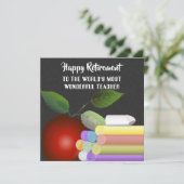 Red Apple en Chalk | Retirement leraar Kaart (Staand voorkant)
