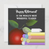 Red Apple en Chalk | Retirement leraar Kaart (Voorkant)