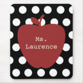 Red Apple en Polka Dot Teacher Muismat (Voorkant)