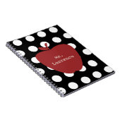Red Apple en Polka Dot Teacher Notitieboek (Rechterzijde)