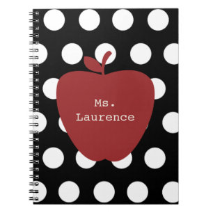 Red Apple en Polka Dot Teacher Notitieboek