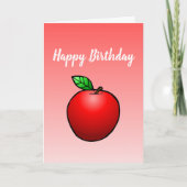 Red Apple Folded Greeting Birthday Kaart (Voorkant)
