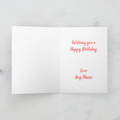 Red Apple Folded Greeting Birthday Kaart (Binnen)