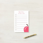 Red Apple gaat post-it-notities voor leerkracht op Post-it® Notes (Op bureau)