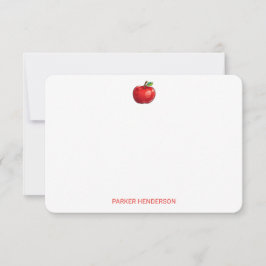 Red Apple gepersonaliseerde Kinder briefpapier Bedankkaart