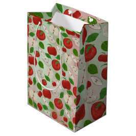 Red Apple Gift Bag – Cute Apple Print for Teachers Medium Cadeauzakje