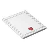 Red Apple Gray Chevron leraar Notitieblok (Schuin)