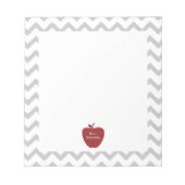 Red Apple Gray Chevron leraar Notitieblok (Voorkant)