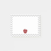 Red Apple Gray Chevron Teacher Post-it® notes (Voorkant)