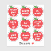 Red Apple Great Job Student Achievement Teacher Sticker (Vel)