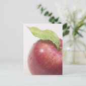 Red Apple Green Leaf Briefkaart (Staand voorkant)