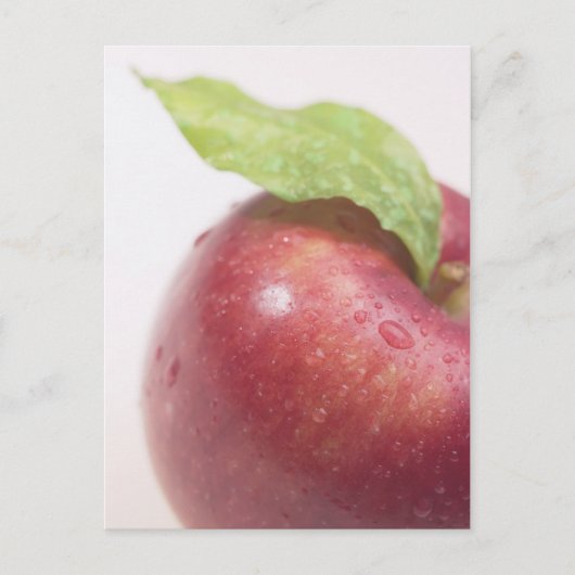 Red Apple Green Leaf Briefkaart (Voorkant)