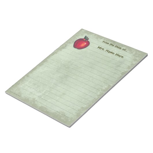 Red Apple Green Lined Notitieblok (Schuin)